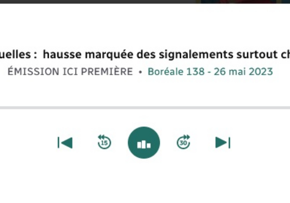 Boréale 138 - 26 mai 2023 Agressions sexuelles :  hausse marquée des signalements surtout chez les jeunes